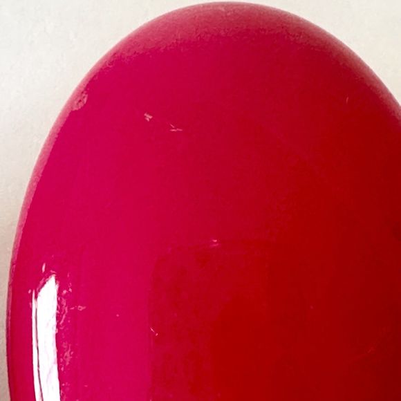 Pink Fuchsia Metal Oval 1 3/4 in Earrings Street Wear 80’s 90’s Vintage - Picture 4 of 4